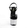 Pleaser - SKY309LG Sandale à bride à la cheville, Pole dance chaussures - Chaussures de pole dance - Noir/Couleur argent Product image